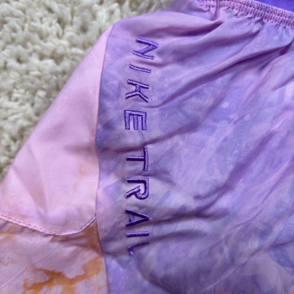 Nike Trail Running Shorts Womens Small Purple Pink Tie Dye Marble Athletic 3in - Picture 6 of 13